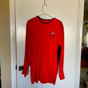 Virginia Cavaliers Nike Orange Long Sleeve Shirt SZ L.